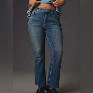 Pilcro The Yaya Women's Crop Flare Leg Blue Jeans